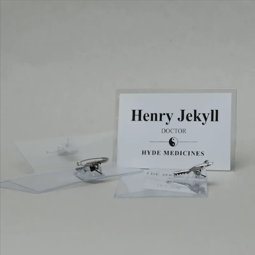 Clip and Pin Fredo event name badge option