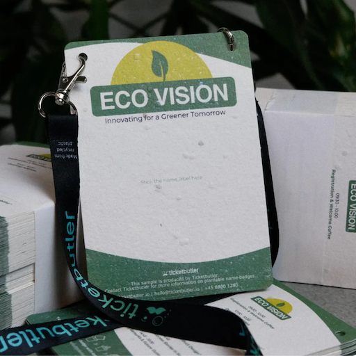 Plantable name badge made from biodegradable material