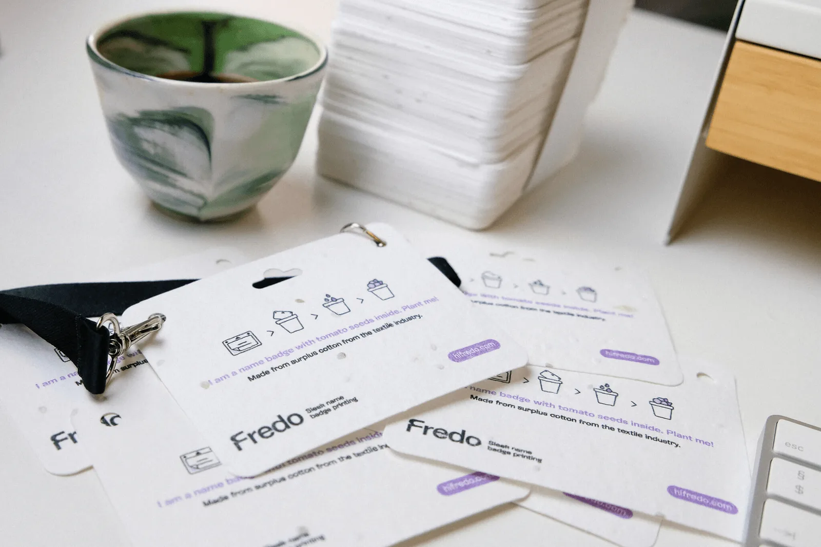 Plantable Fredo name badge examples