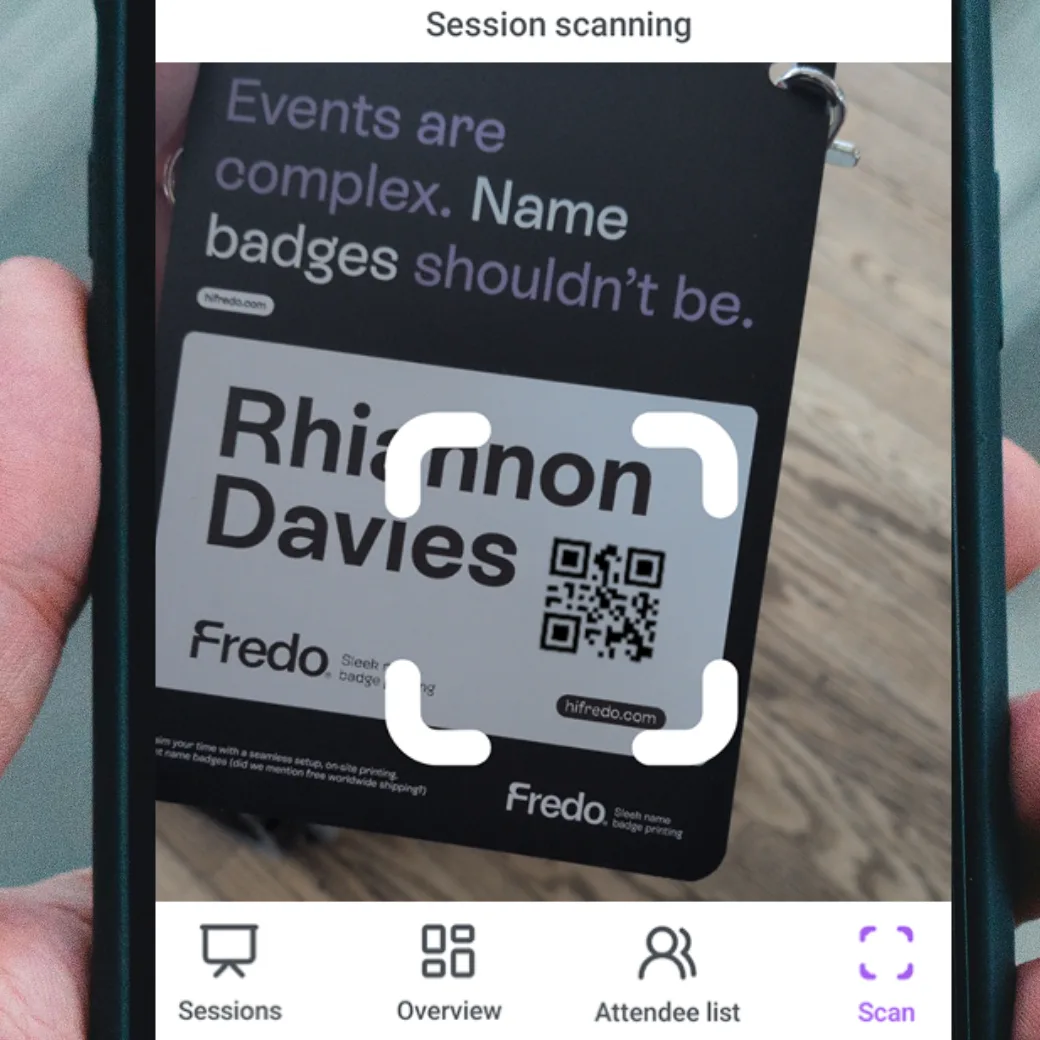 Fredo session scanning feature on a smartphone